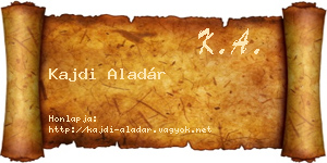 Kajdi Aladár névjegykártya